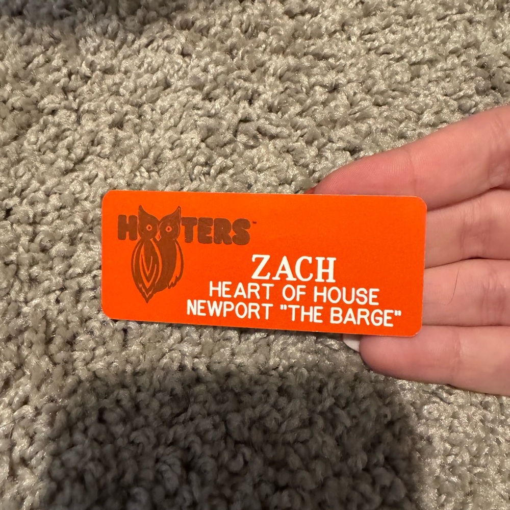 Hooters Vibrant Orange Employee Badge